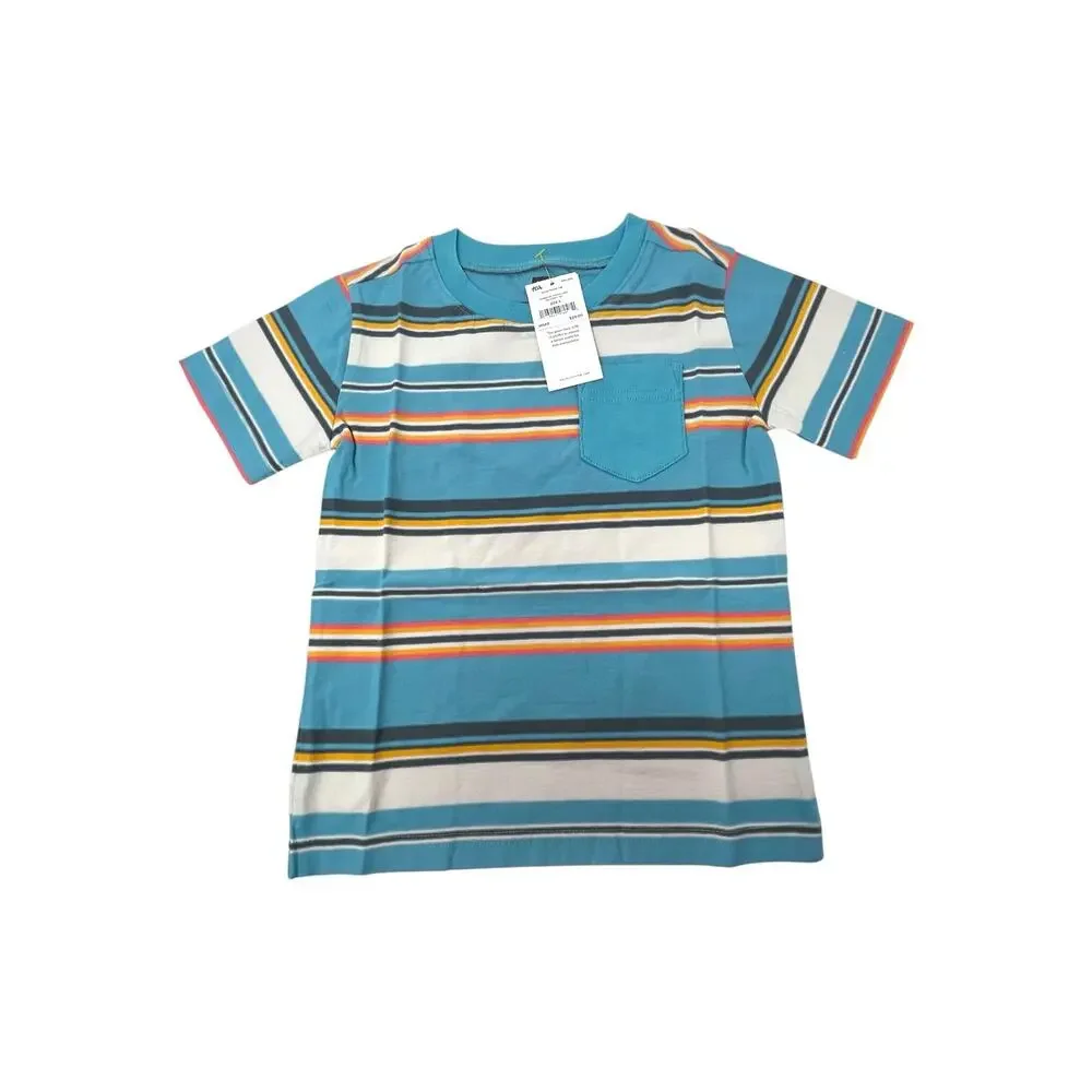 Tea Collection Striped Pocket Tee | 100% Cotton Jersey | Short Sleeve | NWT